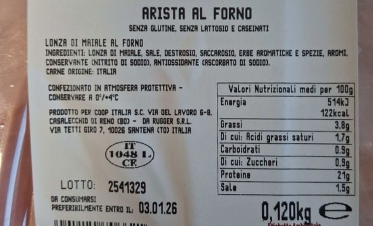 richiamo alimentare Coop 